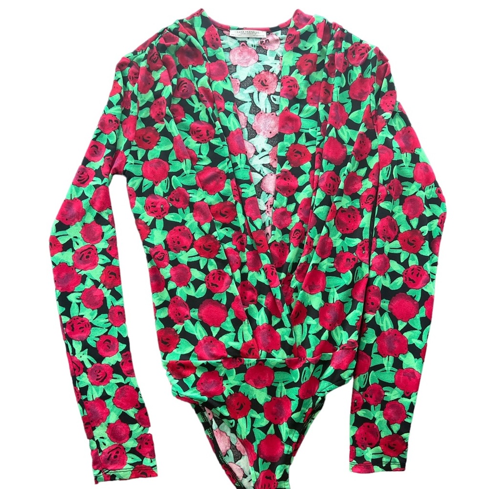 ZARA | Bodysuit Green Red S - Picture 1 of 4